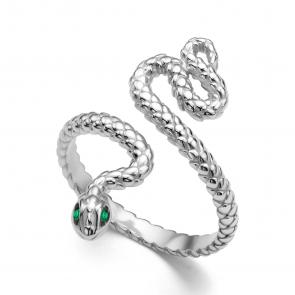 Серебряное кольцо Символ года Змея АЛЬКОР с фианитом 01-4317/0КЦ4-17 фото
