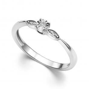 Серебряное кольцо АЛЬКОР с бриллиантом 01-4322/000Б-00 фото