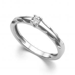 Серебряное кольцо АЛЬКОР с бриллиантом 01-4323/000Б-00 фото