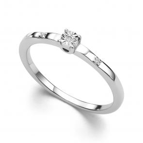 Серебряное кольцо АЛЬКОР с бриллиантом 01-4325/000Б-00 фото