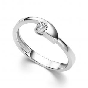 Серебряное кольцо АЛЬКОР с бриллиантом 01-4328/000Б-00 фото