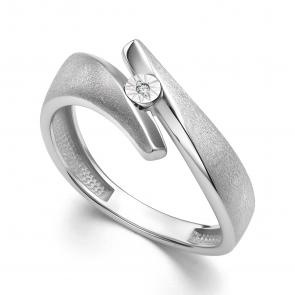 Серебряное кольцо АЛЬКОР с бриллиантом 01-4330/000Б-00 фото