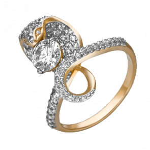 Золотое кольцо Platina с фианитом 01-4346-00-401-1110-24 фото