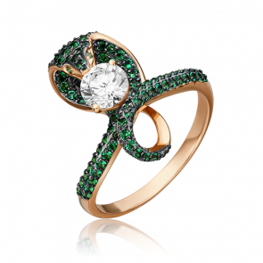 Золотое кольцо Platina с фианитом 01-4346-00-404-1110-24 фото