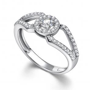 Серебряное кольцо АЛЬКОР с фианитом 01-4348/00КЦ-00 фото
