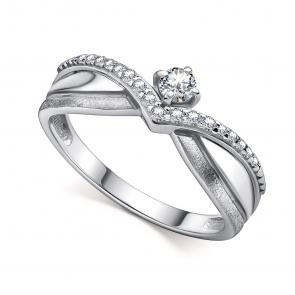 Серебряное кольцо АЛЬКОР с фианитом 01-4352/00КЦ-00 фото
