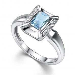 Серебряное кольцо АЛЬКОР с топазом и фианитом 01-4358/00ТБ-00 фото