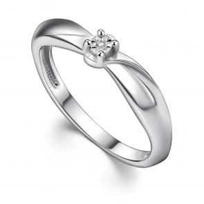 Серебряное кольцо АЛЬКОР с бриллиантом 01-4363/000Б-00 фото