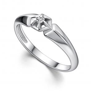 Серебряное кольцо АЛЬКОР с бриллиантом 01-4365/000Б-00 фото