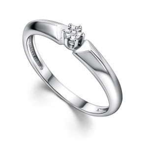 Серебряное кольцо АЛЬКОР с бриллиантом 01-4366/000Б-00 фото