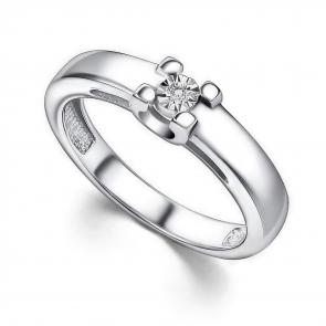 Серебряное кольцо АЛЬКОР с бриллиантом 01-4367/000Б-00 фото