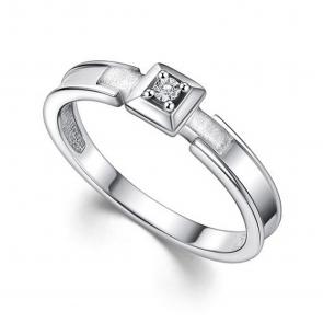 Серебряное кольцо АЛЬКОР с бриллиантом 01-4368/000Б-00 фото