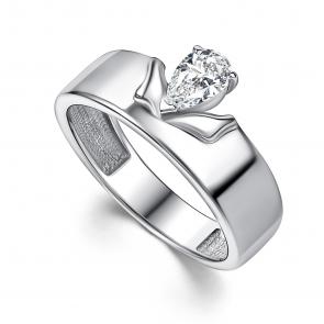 Серебряное кольцо АЛЬКОР с фианитом 01-4370/00КЦ-00 фото