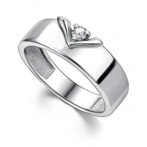 Серебряное кольцо АЛЬКОР с фианитом 01-4371/00КЦ-00 фото