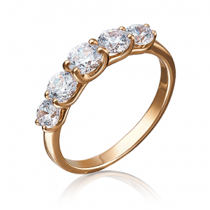 Золотое кольцо Platina с фианитом 01-4375-00-501-1110-38 фото