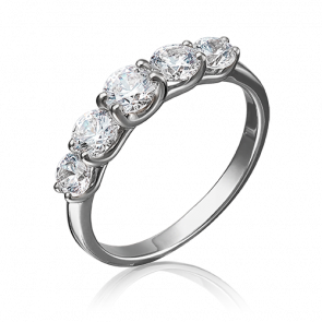Кольцо из белого золота Platina с фианитом 01-4376-00-501-1120-38 фото