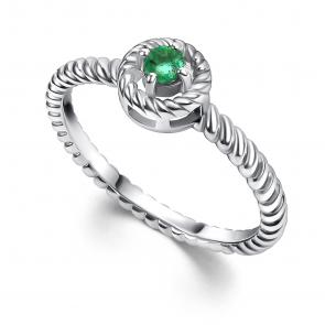 Серебряное кольцо АЛЬКОР с изумрудом 01-4399/000И-00 фото