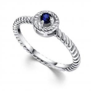 Серебряное кольцо АЛЬКОР с сапфиром 01-4399/000С-00 фото