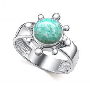 Серебряное кольцо АЛЬКОР с амазонитом 01-4407/0АМЗ-00 фото