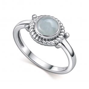 Серебряное кольцо АЛЬКОР с аквамарином 01-4408/0АКВ-00 фото