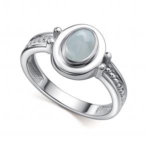 Серебряное кольцо АЛЬКОР с аквамарином 01-4411/0АКВ-00 фото