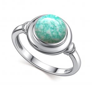 Серебряное кольцо АЛЬКОР с амазонитом 01-4412/0АМЗ-00 фото