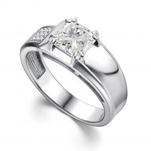 Серебряное кольцо АЛЬКОР с фианитом и горным хрусталём 01-4419/00ГХ-00 фото