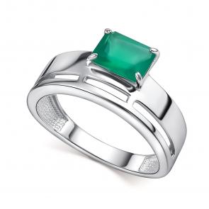 Серебряное кольцо АЛЬКОР с агатом 01-4436/00АГ-00 фото