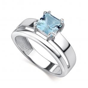 Серебряное кольцо АЛЬКОР с топазом 01-4438/00ТБ-00 фото