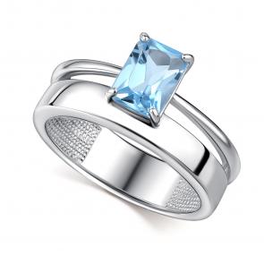 Серебряное кольцо АЛЬКОР с топазом 01-4440/00ТБ-00 фото