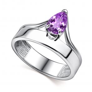Серебряное кольцо АЛЬКОР с аметистом 01-4441/00АМ-00 фото
