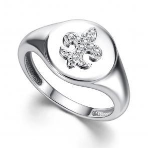 Серебряное кольцо АЛЬКОР с фианитом 01-4454/00КЦ-00 фото