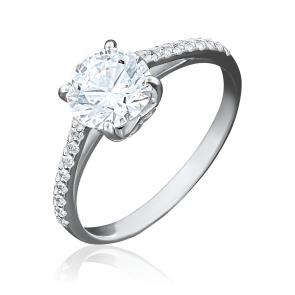 Кольцо из белого золота Platina с фианитом 01-4462-00-401-1120 фото