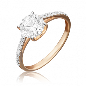 Золотое кольцо Platina с фианитом 01-4462-00-501-1110-38 фото