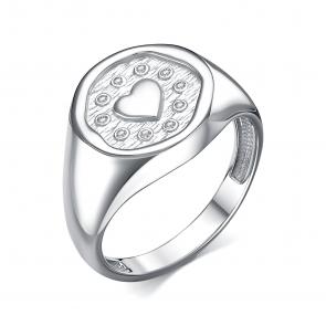 Серебряное кольцо АЛЬКОР с фианитом 01-4465/00КЦ-00 фото