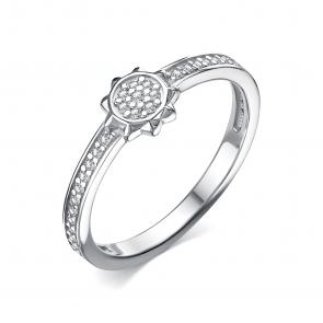 Серебряное кольцо АЛЬКОР с фианитом 01-4492/00КЦ-00 фото