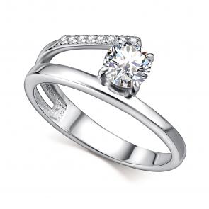 Серебряное кольцо АЛЬКОР с фианитом 01-4514/00КЦ-00 фото
