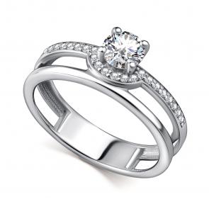 Серебряное кольцо АЛЬКОР с фианитом 01-4516/00КЦ-00 фото