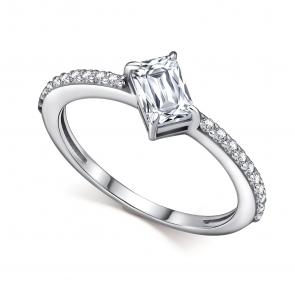 Серебряное кольцо АЛЬКОР с фианитом 01-4518/00КЦ-00 фото