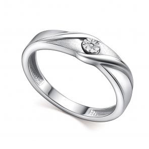 Серебряное кольцо АЛЬКОР с бриллиантом 01-4521/000Б-00 фото
