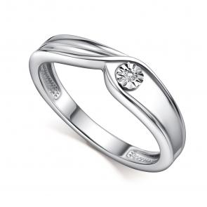 Серебряное кольцо АЛЬКОР с бриллиантом 01-4523/000Б-00 фото