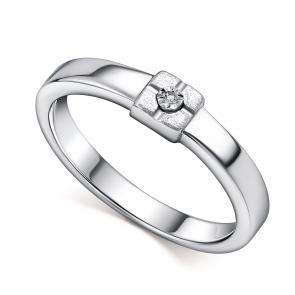 Серебряное кольцо АЛЬКОР с бриллиантом 01-4524/000Б-00 фото