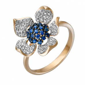 Золотое кольцо Platina с фианитом 01-4551-00-404-1110-33 фото