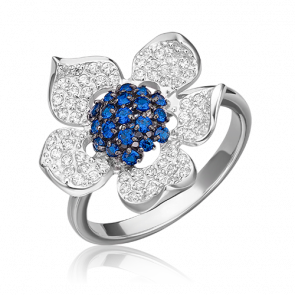 Кольцо из белого золота Platina с фианитом 01-4551-00-404-1120-33 фото