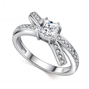 Серебряное кольцо АЛЬКОР с фианитом 01-4559/00КЦ-00 фото