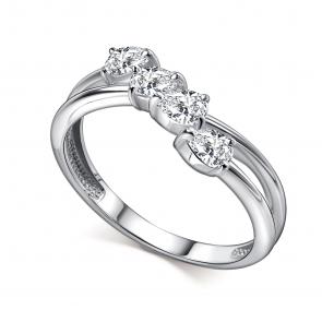 Серебряное кольцо АЛЬКОР с фианитом 01-4565/00КЦ-00 фото
