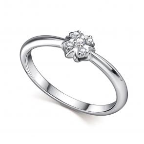 Серебряное кольцо АЛЬКОР с фианитом и муассанитом 01-4607/000М-00 фото