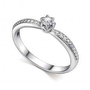 Серебряное кольцо АЛЬКОР с муассанитом 01-4609/000М-00 фото