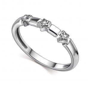 Серебряное кольцо АЛЬКОР с фианитом 01-4612/00КЦ-00 фото
