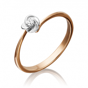 Кольцо из комбинированного золота Platina с фианитом 01-4616-00-401-1111-03 фото